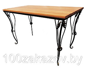 Стол   деревянный с коваными ножками АЭМСИ  6-1 стол садовый