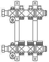 Гребенка Multidis SF 1" для панельного отопления и охлаждения 3 контура Oventrop