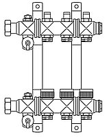 Гребенка Multidis SF 1" для панельного отопления и охлаждения 4 контура Oventrop
