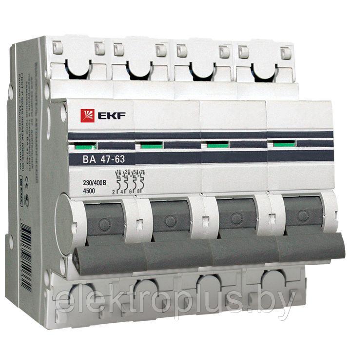Автоматический выключатель ВА 47-63 4,5kA 4P 6-63А (B,C,D) EKF PROxima
