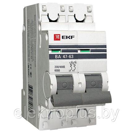 Автоматический выключатель ВА 47-63 6kA 2P (B) EKF PROxima, фото 2