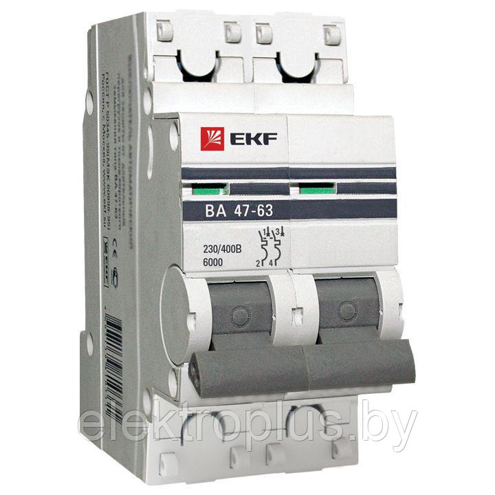 Автоматический выключатель ВА 47-63 6kA 2P (B) EKF PROxima - фото 1 - id-p72257060