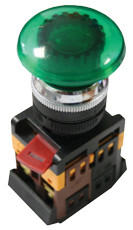 Кнопка "Гриб" с подсветкой AELA-22 (NO+NC) 380В зеленая EKF PROxima - фото 1 - id-p208291673