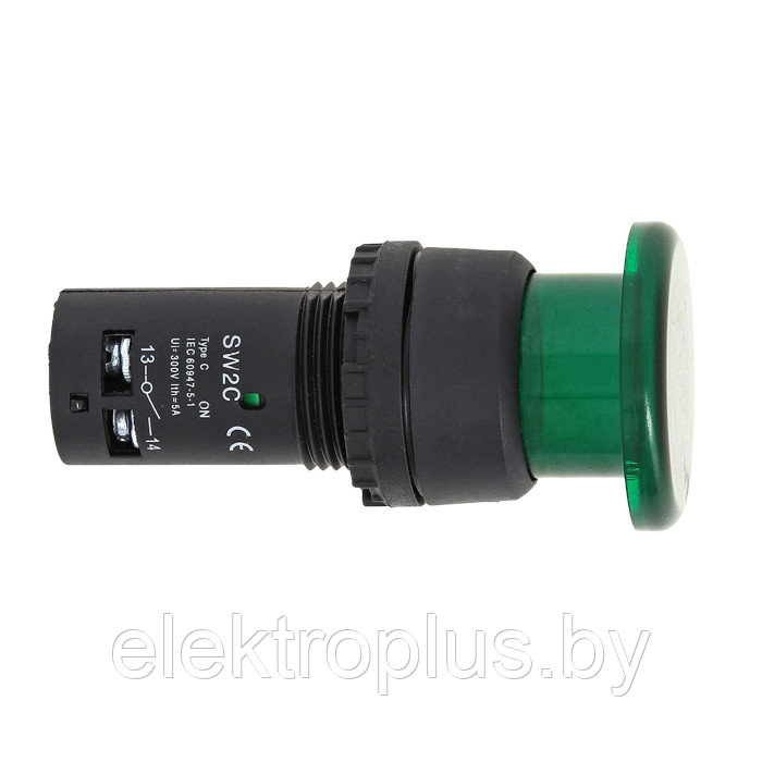 Кнопка "Гриб" с подсветкой SW2C-MD (NO) 24В зеленая IP54 EKF PROxima - фото 2 - id-p72163105