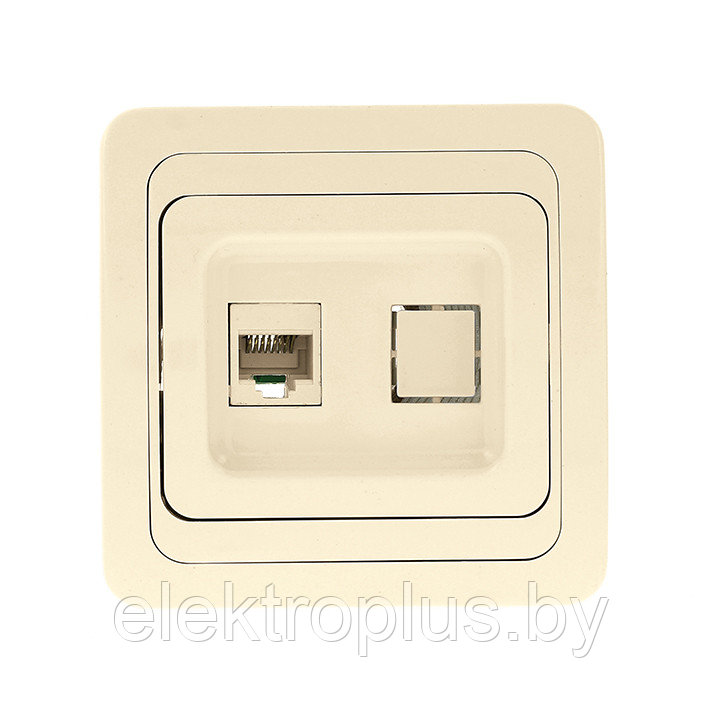 Розетка RJ-45 1-мест. беж. Лондон EKF PROxima - фото 1 - id-p72164332