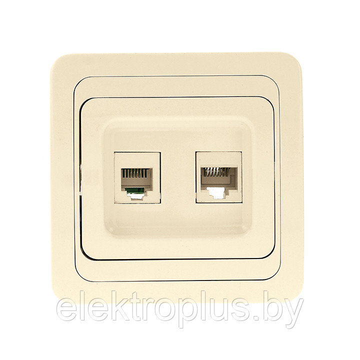 Розетка RJ-45+Phone беж. Лондон EKF PROxima - фото 1 - id-p72164334