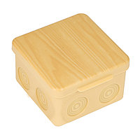 Коробка распаячная КМР-030-034 пылевлагозащищенная без мембранных вводов (105х105х50) светлое дерево EKF