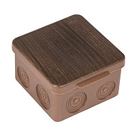 Коробка распаячная КМР-030-034 пылевлагозащищенная без мембранных вводов (105х105х50) тёмное дерево EKF