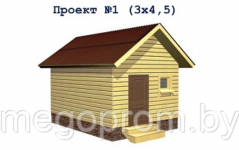 Баня из бруса проект 1 (3х4.5)