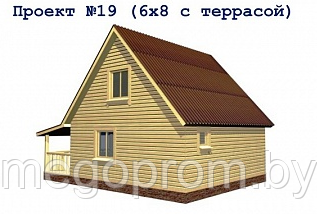 Баня из бруса проект 19 (6х8 с террасой) - фото 2 - id-p3279396