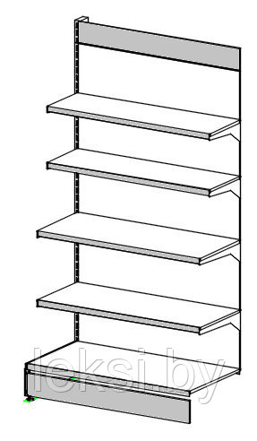 Стеллаж пристенный 1880х1000х500 АРЛЕКС - фото 2 - id-p72193426