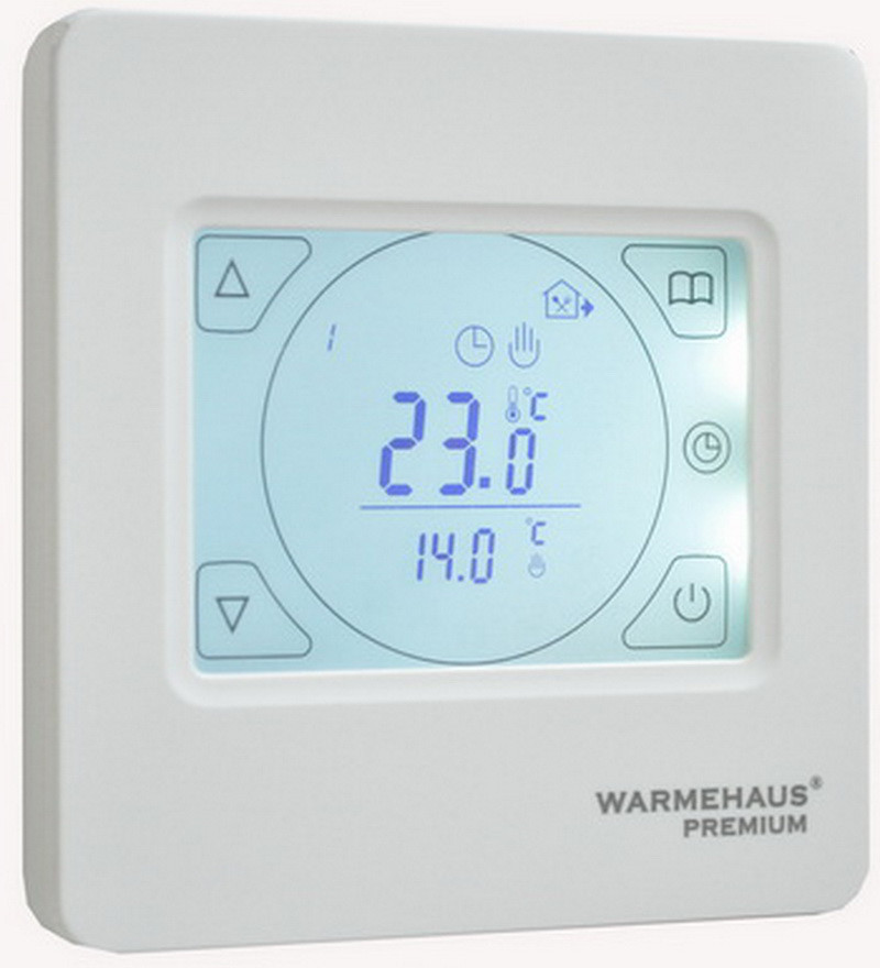 Программируемый терморегулятор теплого пола Warmehaus TouchScreen, белый/ слоновая кость - фото 1 - id-p72196762