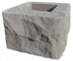 Блок бетонный для столба забора "Рваный камень"