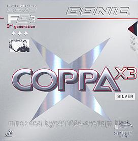 Накладка д/ракетки н/т DONIC Coppa X3 Silver,  Черный,  MAX