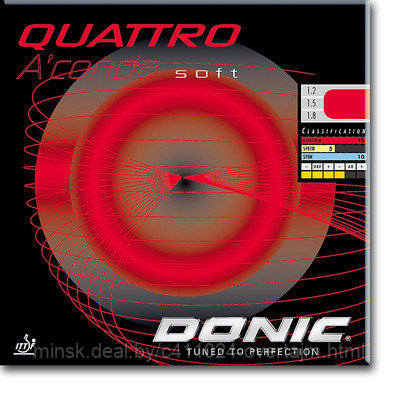 Накладка д/ракетки н/т DONIC Quatro A"conda soft, 1.8мм, Черный - фото 1 - id-p72266946