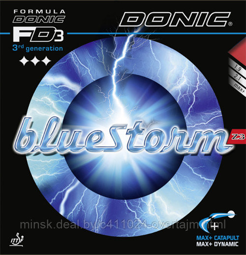 Накладка д/ракетки н/т DONIC BlueStorm Z3, Красный, 2.1мм - фото 1 - id-p72266957