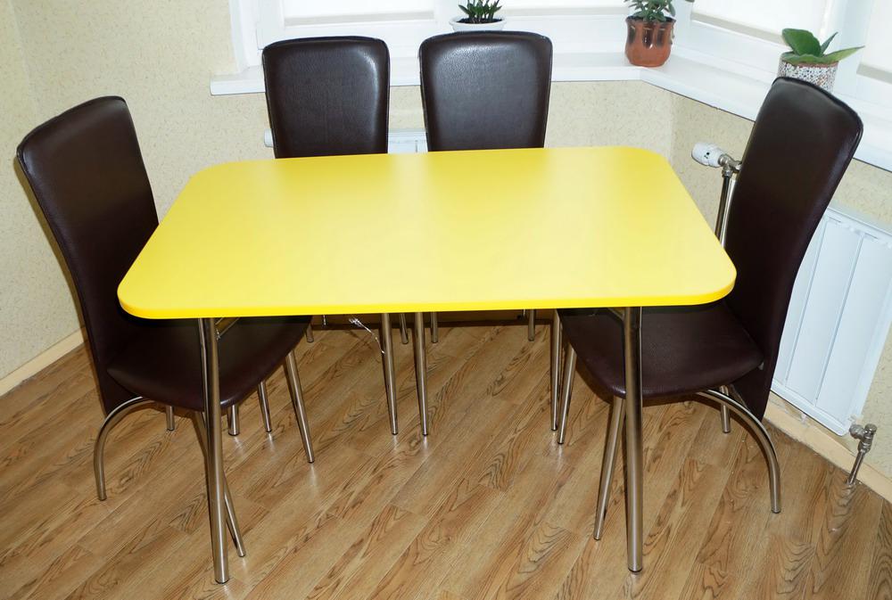 Стол со скосом цвета Желтый на 4 видах ног. Любые размеры! Доставка по Беларуси - фото 2 - id-p72271559