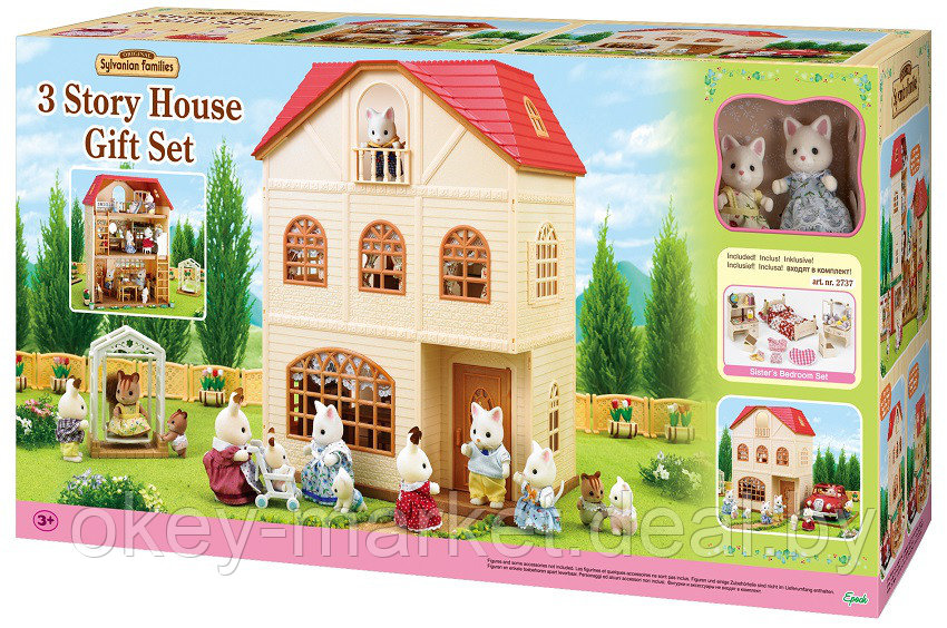 Подарочный набор Sylvanian Families "Трехэтажный дом" с аксессуарами и фигурками 2737 - фото 1 - id-p72271938