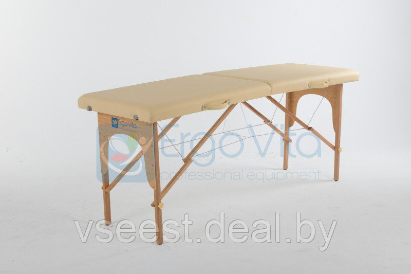 Массажный стол ErgoVita SOLO (2-х секционный, опора бук, бежевый) - фото 1 - id-p72309155