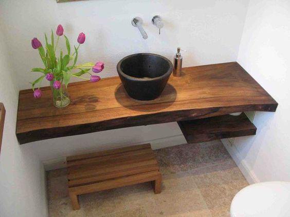 Столешница  для ванной из массива дерева  (пример)