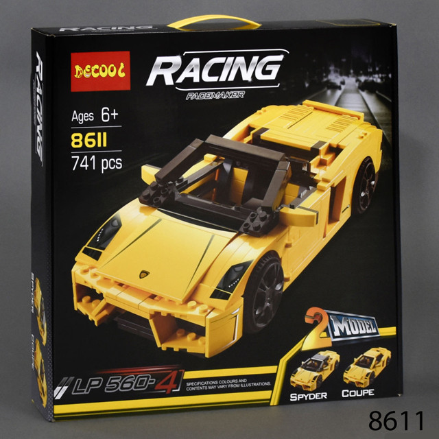 Конструктор Decool 8611 2в1 Lamborghini Gallardo LP 560-4 (аналог Lego 8169) 741 деталь - фото 4 - id-p72315260