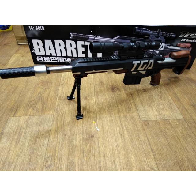 Детская пневматическая снайперская винтовка BARRETT 2017A с глушителем