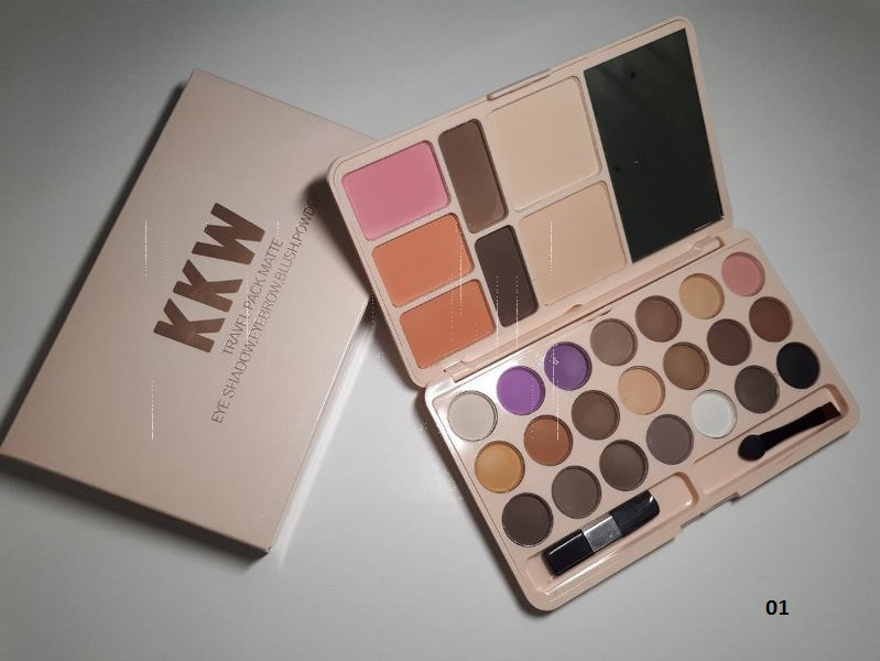 Палетка KKW Travel Pack Matte (корректор бровей,тени, румяна, пудра) - фото 1 - id-p72323877