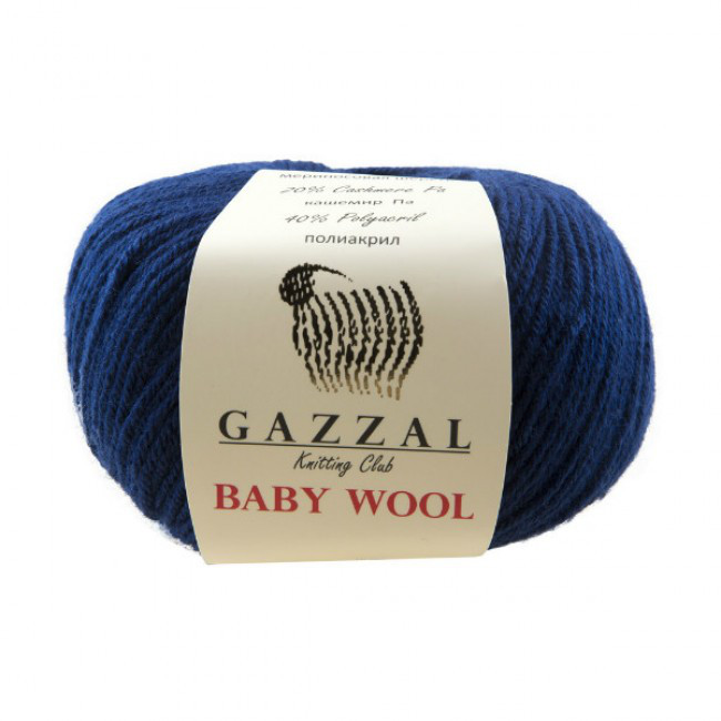 Пряжа Gazzal Baby Wool цвет 802 синий