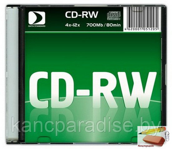Диск CD-RW 700Mb 12х Data Standard, slim