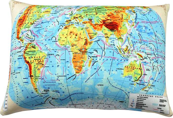 Подушка антистресс "Карта мира"