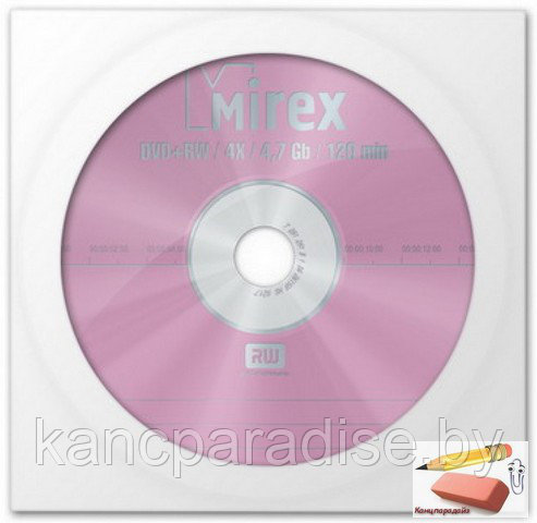 Диск DVD+RW 4.7Gb 4x Mirex, индивидуальная упаковка - конверт