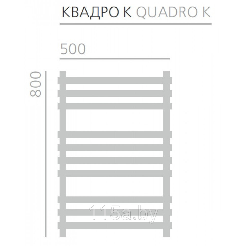 Водяной полотенцесушитель Ростела Квадро К 500x800 - фото 2 - id-p72425951