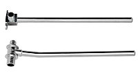 Тройник под натяжное кольцо с никелированной трубкой Cu15, L=300мм (латунный) 25x3,5/18x2 левый