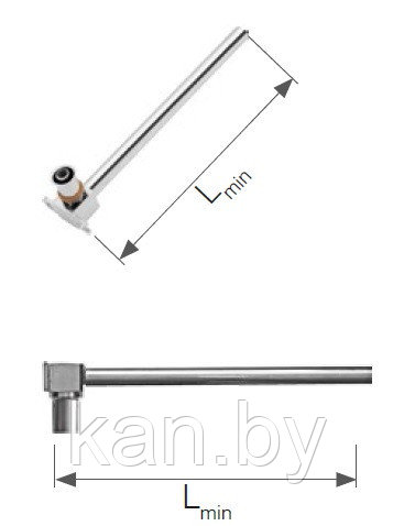 Отвод 16x2 press c трубкой Cu15 с кронштейном L=210- элемент никелированный