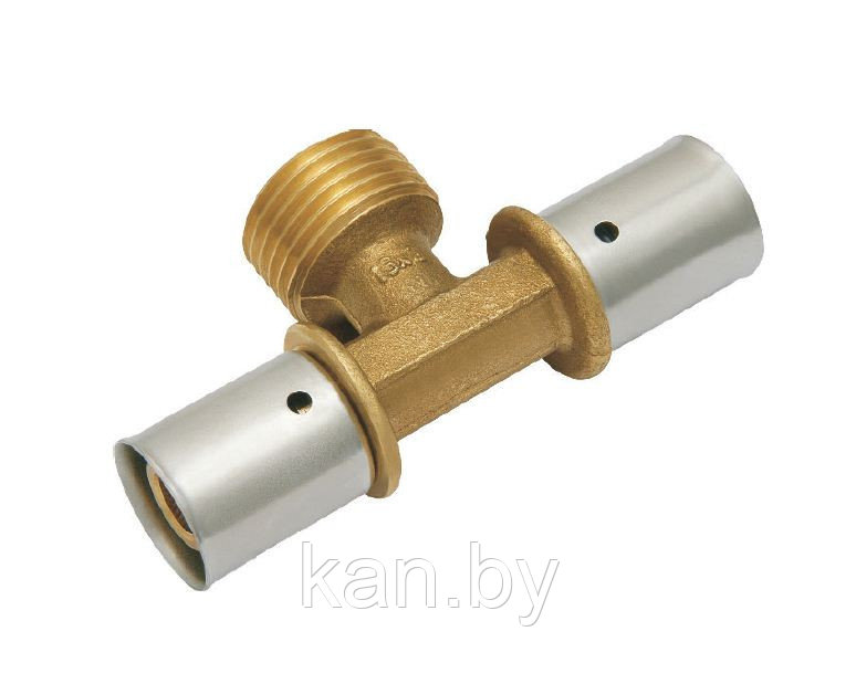 Тройник  press с пресс-кольцом с наружной резьбой 25х2,5/G1"/25х2,5