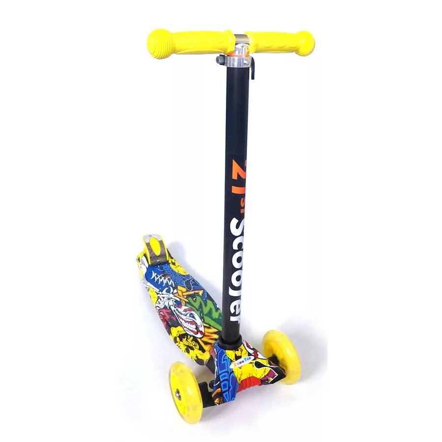 ДЕТСКИЙ САМОКАТ SCOOTER MAXI PRINT 3 -Х КОЛЕСНЫЙ (РЕГ. РУЧКА, СВЕТ.КОЛЕСО)