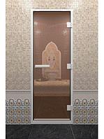 Двери для ванной комнаты и турецкой парной Хамам 700*1900, стекло бронзовое.