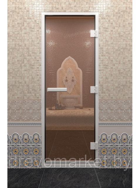 Двери для ванной комнаты и турецкой парной Хамам 700*1900, стекло бронзовое. - фото 1 - id-p11329150