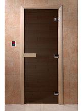 Двери для бани и сауны DoorWood 700*1900 мм, Черный жемчуг