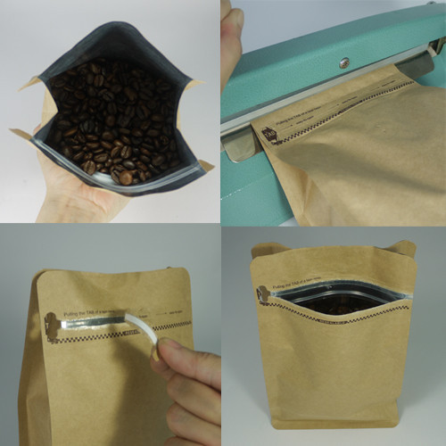 Пакет крафт для кофе 1000 гр с клапаном дегазации и зипом - фото 4 - id-p72462745