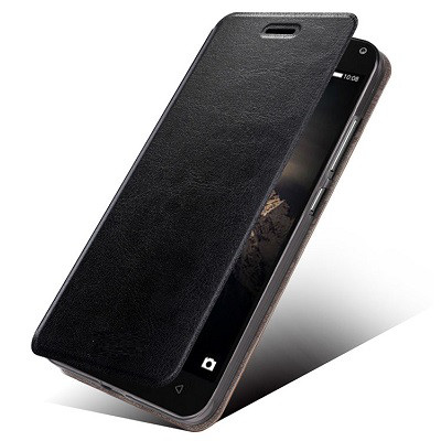 Полиуретановый чехол с силиконовой основой New Book Case Black для LG Q8 (H970) - фото 1 - id-p72542952