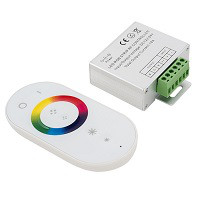 Контроллер для светодиодной ленты RGB с сенсорным пультом RF-RGB-S-18A-WH1 (18A, 12/24V) - фото 1 - id-p68236342