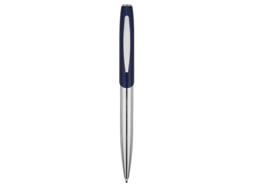 Ручка шариковая Geneva, серебристый/темно-синий - фото 2 - id-p72066872