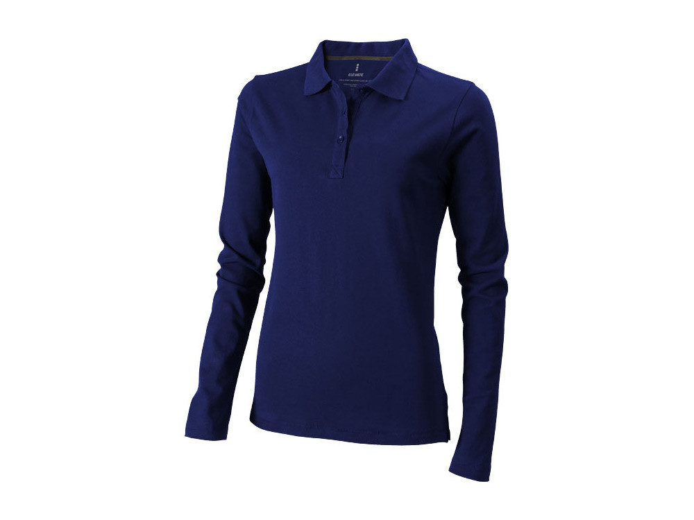 Рубашка поло Oakville женская с длинным рукавом, темно-синий - фото 1 - id-p72077441
