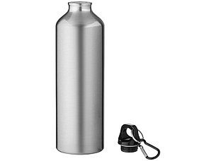 Алюминиевая бутылка для воды Oregon объемом 770 мл с карабином - Серебряный, фото 2