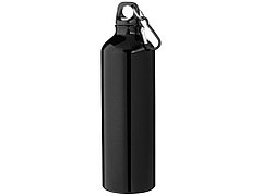 Алюминиевая бутылка для воды Oregon объемом 770 мл с карабином - сплошной черный