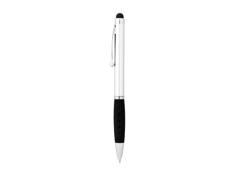 Ручка-стилус шариковая Ziggy черные чернила, серебристый/черный - фото 3 - id-p72078379