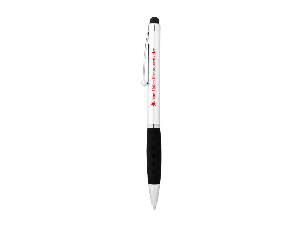 Ручка-стилус шариковая Ziggy черные чернила, серебристый/черный - фото 4 - id-p72078379