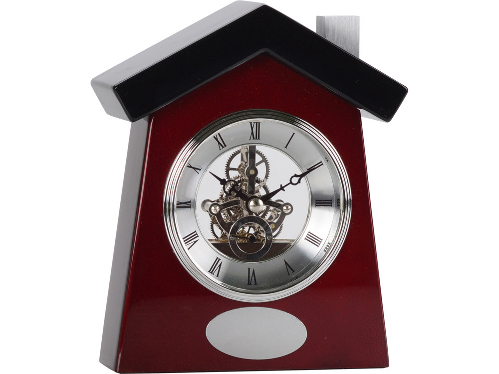 Часы настольные Домик, коричневый/серебристый - фото 1 - id-p72558178