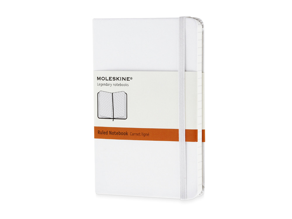 Записная книжка Moleskine Classic (в линейку) в твердой обложке, Pocket (9x14см), белый - фото 1 - id-p72559595
